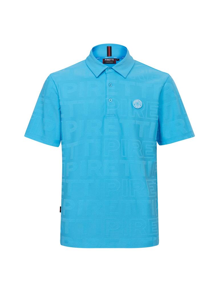 PIRETTI Matera Logo Jacquard Polo Shirt M_Light Blue