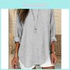 Spring Fashion Womens Striped Cotton Linen Shirt With Patching For Casual Wear