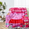 Custom Name Peppa Pig Theme Printed Blanket - Perfect for Couch, Bed, Travel & Outdoor Use | Machine Washable, Cozy & Durable.