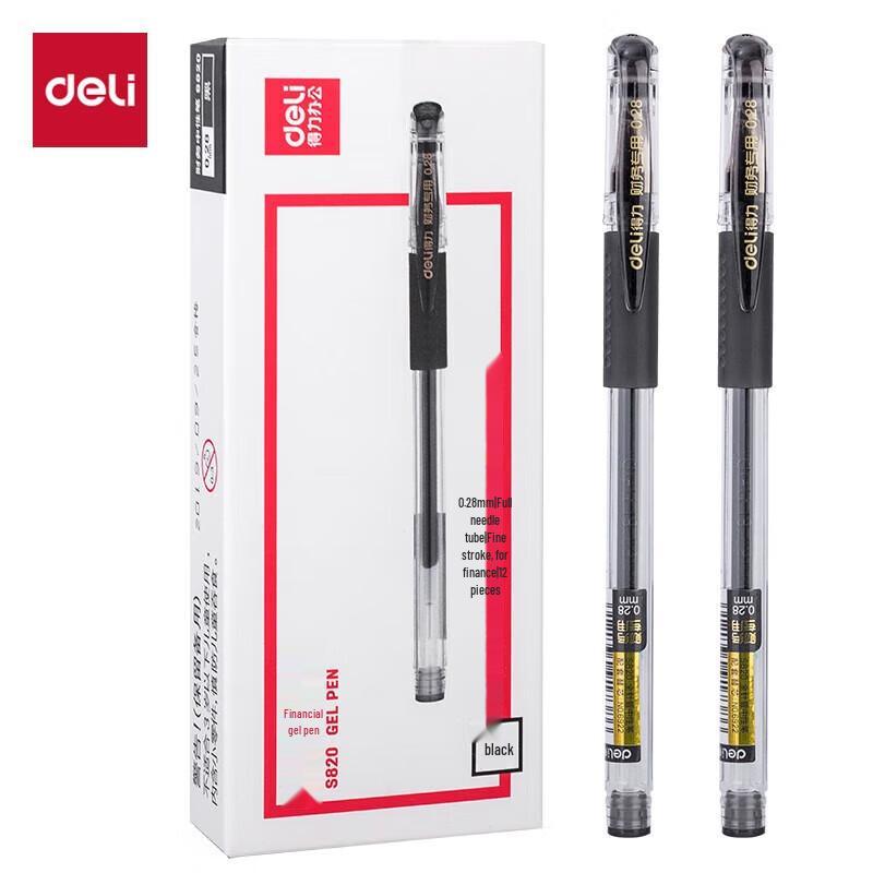Deli Financial Gel Pens (12-Pack, Black Ink)