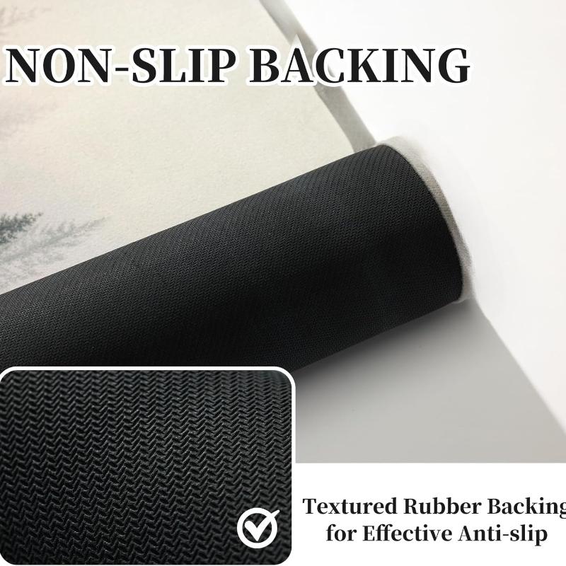 Misty Forest Bathroom Rug Thin Doormat Floor Mat Absorbent Quick Dry Non Slip Diatomaceous Mud Mats with Rubber Backing Tub Sink Laundry Kitchen