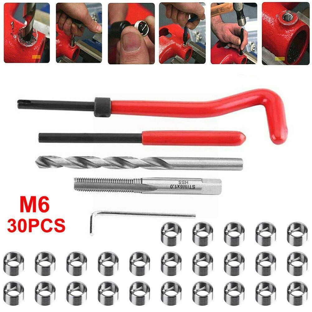 M6 Car Pro Coil Drill Tool Metric Thread Repair Insert Kit M6 forCar Repair Tools Coarse Crowbar Screw Tooth Repair ki M6 Car Pro Coil Drill Tool Metric Thread Repair Insert Kit M6 forCar Repair Tools Coarse Crowbar Screw Tooth Repair ki