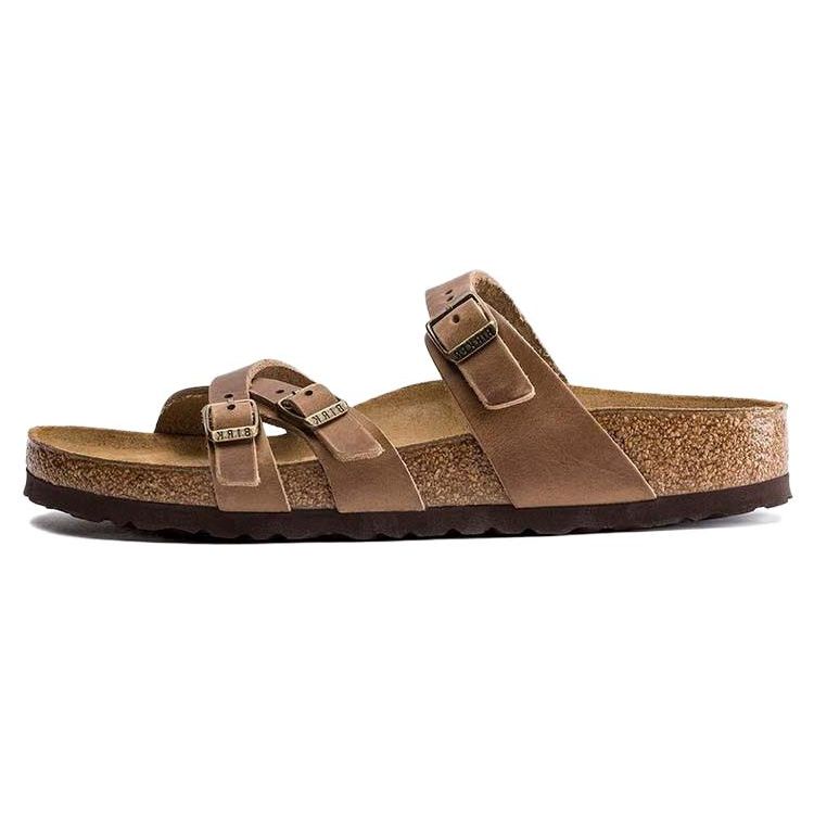 Birkenstock Leather Comfortable Versatile Fashion Sandals Women sandals Brown 1015931 36