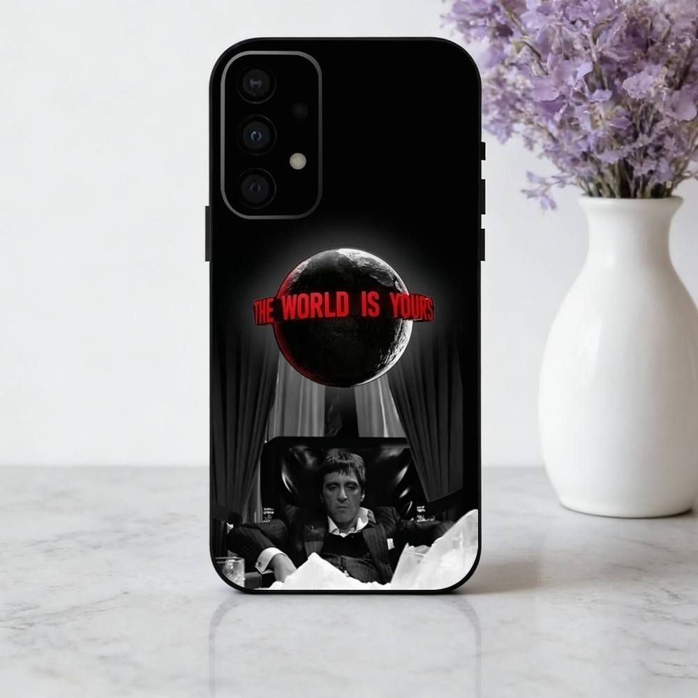 T-The World Is Yours S-Scarfaces Phone Case For Samsung Galaxy A73,A72,A71,A70,A53,A52,A51,Soft Silicone Black Cover