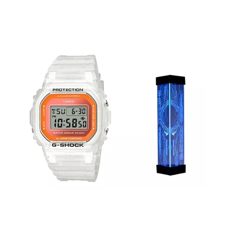 

Casio G-SQUAD Series G-SHOCK Ice Tough Ice Tough Series LED Luminous Watch Box Small Square Translucent Quartz Movement Resin Strap DW-5600LS-7A оранжевый