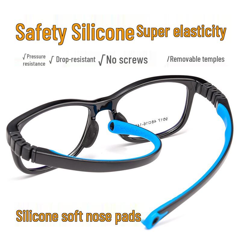 Ultra-Light Silicone Kids' Glasses Frame 9017ET: Durable Myopia Frames for Boys and Girls