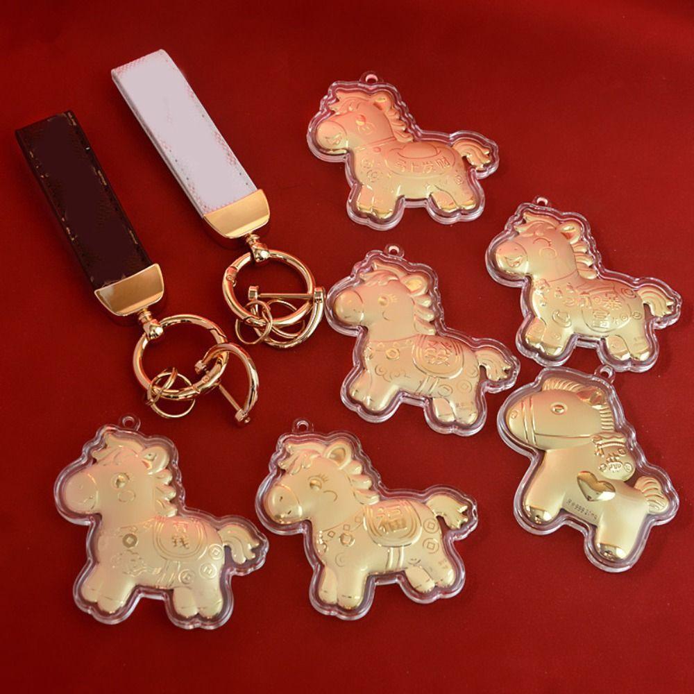 Creative Golden Horse Accessories Year of Horse Mascot Dolls Gold Pony Keychain Accessories Cute Chinese Style