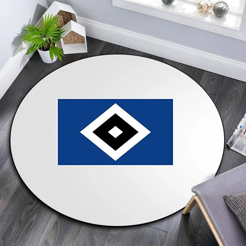 Hamburger SV Round Area Rug,Carpet Rug for Living Room Bedroom Sofa Playroom Decor,Non-slip Floor Mat