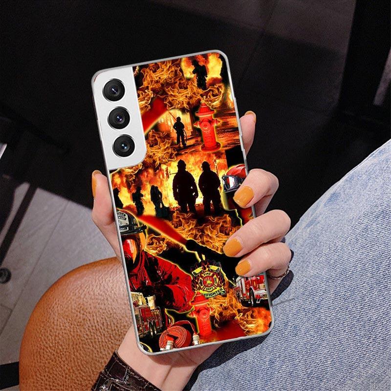Firemen Hero Flame Phnoe Case for Samsung Galaxy S26 S25 Edge S23 S24 Ultra S22 Plus S21 S20 FE Unique Cover Soft Coque Galaxy S