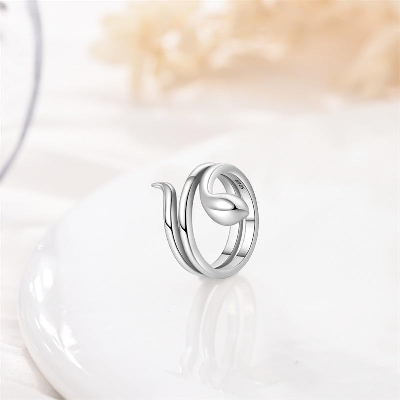 Charm Bead Charms Snake Rings copper Color Ideal For Women Men Chinese Zodiac Snake Size 79 Irregular Rings Fine Jewellery Anniversary Gift