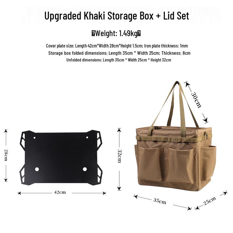 Multi-Purpose Outdoor Storage Box with Lid and Tabletop Functionality for Camping