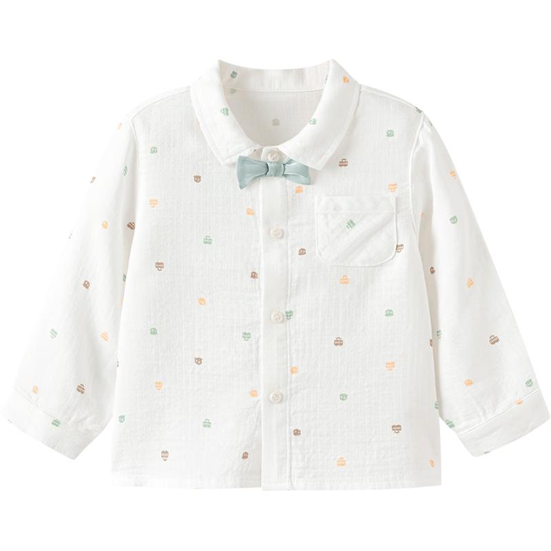 Balabala Boys' Cartoon Long Sleeve Shirt