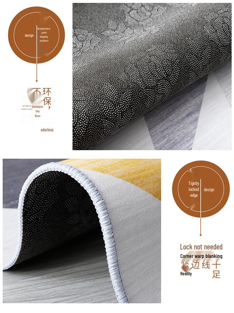 Nordischer Geometrischer Minimalistischer Leichter Luxusteppich: Schlafzimmer, Erkerfenster, Nachttisch, Couchtisch, Sofa, Fleckenabweisend