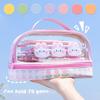 PVC Stationary Organizer Double Layer Pen Bag Portable Pencil Case