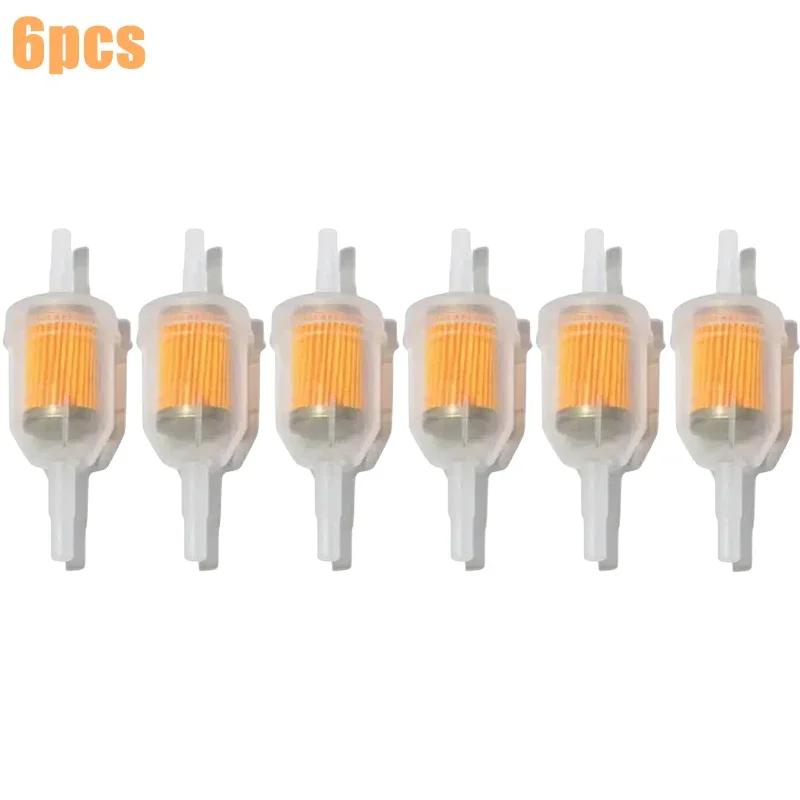 

6 шт. Универсальный встроенный газовый/топливный фильтр 6 мм-8 мм 1/4 для газонокосилки, небольшого двигателя, автомобильных аксессуаров, аксессуаров для мотоцикла, масла 6 PCS