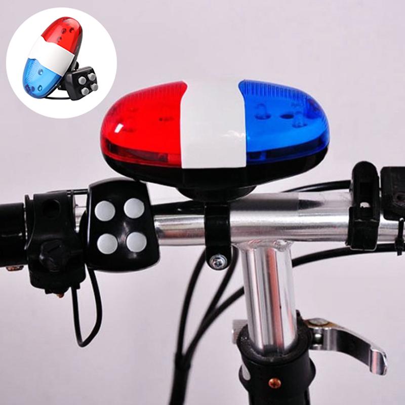 6 Led 4 Bicycles Bell Police Car Light Electronic Horn Siren For Bike Scooter