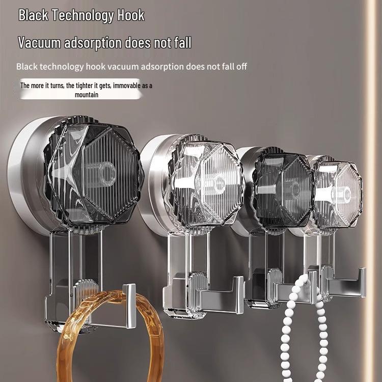 Rotating Suction Cup Hook: No-Drill, Strong Load-Bearing for Kitchen, Bathroom, or Shower Use