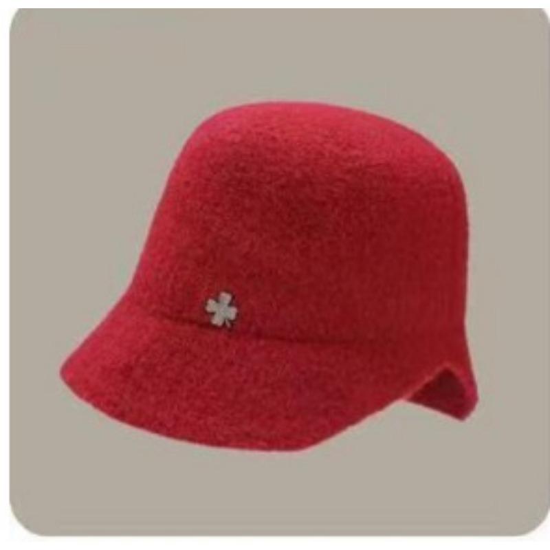 Čepice Ženy Podzim Zima Všestranná umyvadlová čepice Teplá čepice Celebrity Vlněné Jednobarevné Rybářské čepice