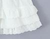 7704 - Women's French Retro Square Neck Ruffle Top & Lace-up Embroidered Skirt Set