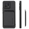 Detachable Card Holder Case for Xiaomi 13 5G,Carbon Fiber Texture Anti-scratch Cell Phone Cover