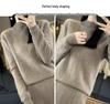 2023 Women's Pure Wool Round-Neck Sweater - Solid Color, Vertical Stripe, Commuter Style, Knitted for Warmth