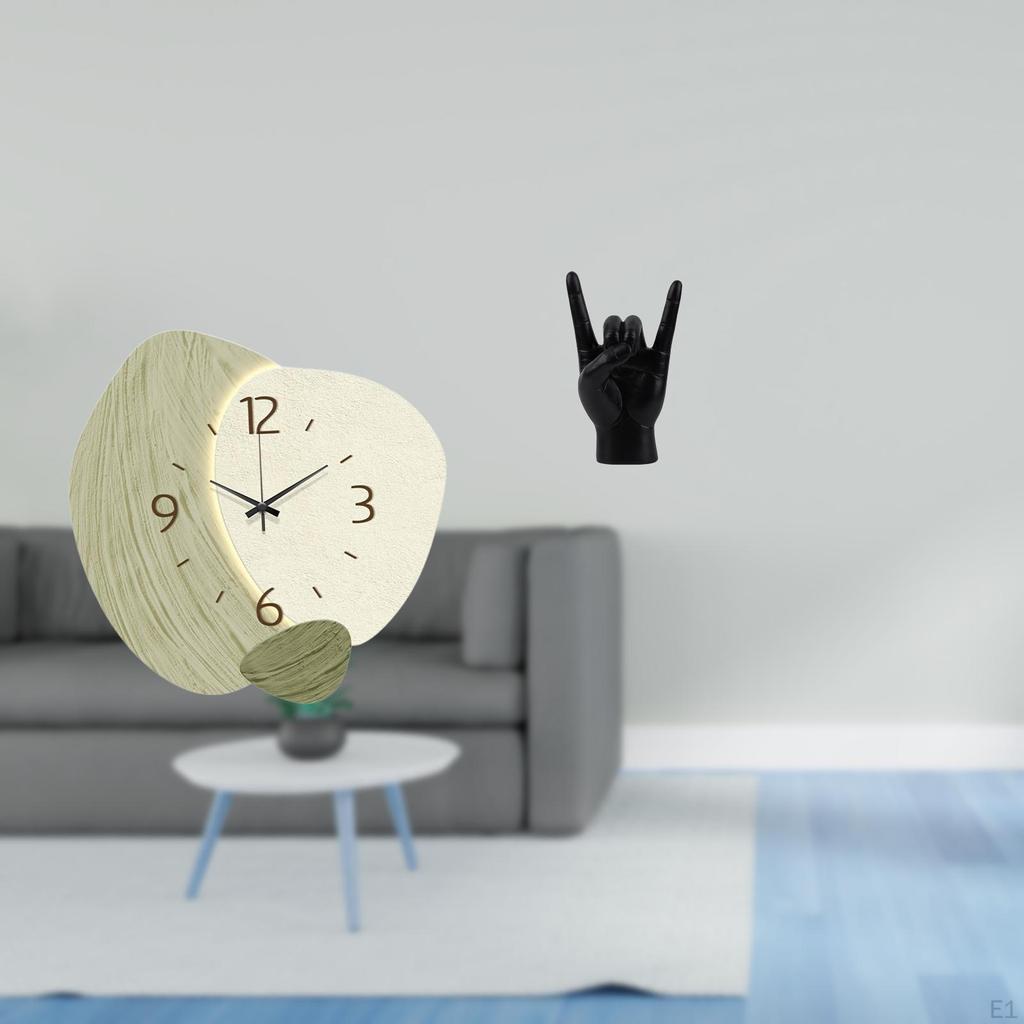 Whispering Gesture Wall Clock Artistic Hand Sign Decor Creative Sculpture Timepiece for Kitchen