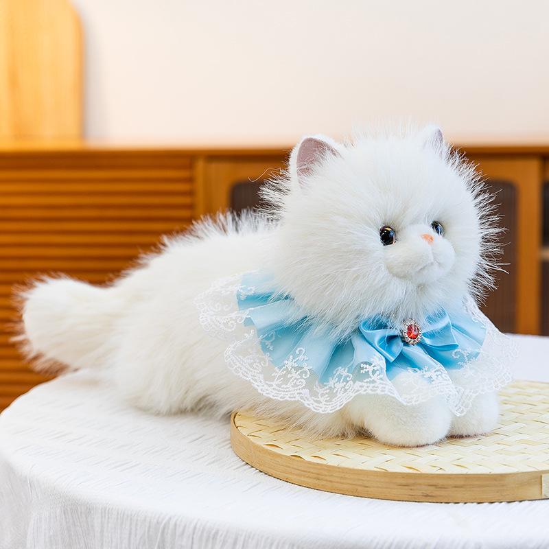 Meowing Plush Cat Doll - Cute Kitten Figurine Toy for Girls