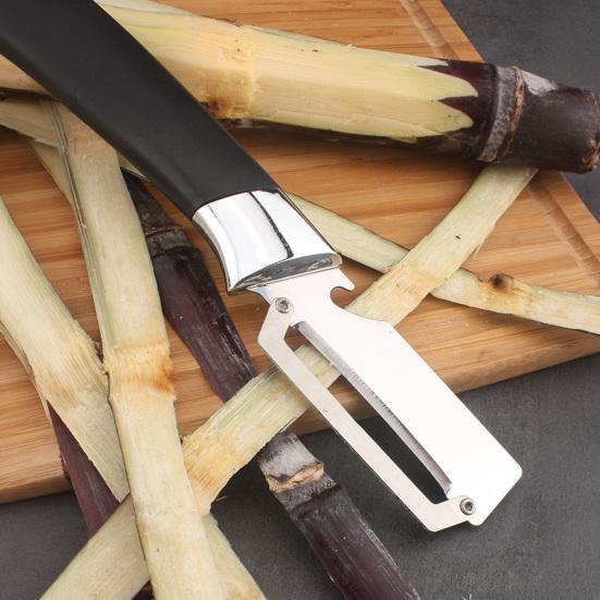 Stainless Steel Vegetable Peeler with Wood Handle Multi-Function Fruit Potato Peeler with Bottle Opener Quick Peeling Essential Kitchen Tool