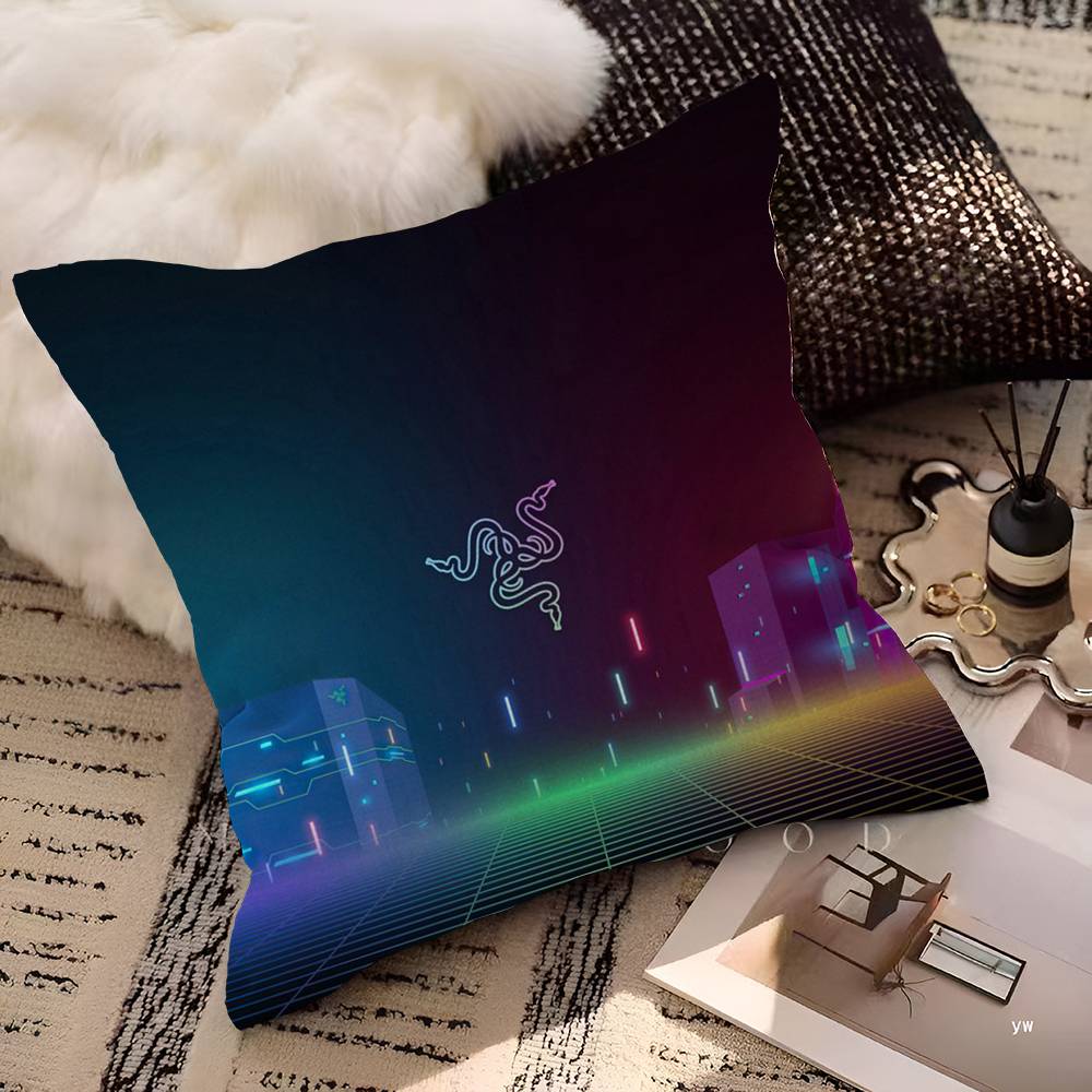 R-RAZER Logo Game Snake Cartoon Pillowcase Toon Gift Cushion Cover Bedroom Home Sofa Chair Seat Decor Pillow Case