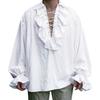 Mens Long Sleeve Lace Up Shirt Cosplay Prince Drama Stage Costume Tops