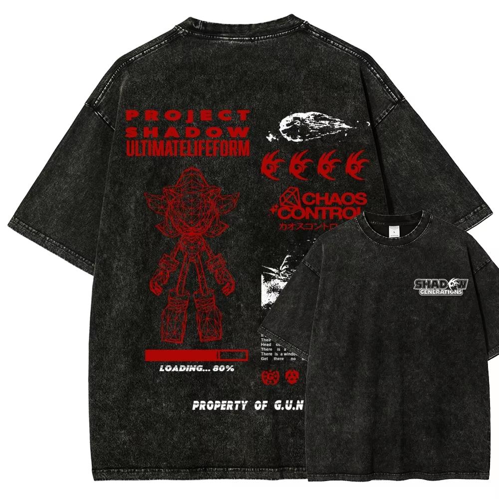 2026 Hot Sale Sonic3 Front Back Printed Gaming T Shirts Y2K Men Women Hip Hop Streetwear T-shirt Print Crew Neck Lightweight Casual T Shirt
