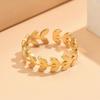 Elegant Adjustable Stainless Steel Leaf Ring for Women - Colorfast Jewelry