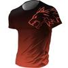 Trend Wolf Graphic Gradient T Shirts For Men Summer Fashion Quick Dry 3D Printed Sports T-shirts Loose Breathable Fitness Tees