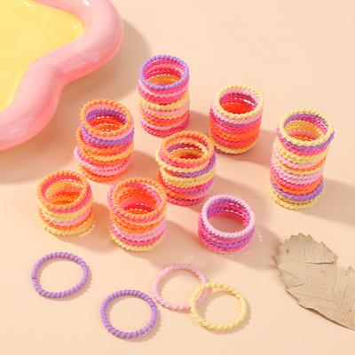 100 Stück Baby 2cm Buntes Gummiband Schadet Dem Haar Nicht Kleiner Daumenring Hochelastischer Faden Kleinkind Kinder Scrunchies Set
