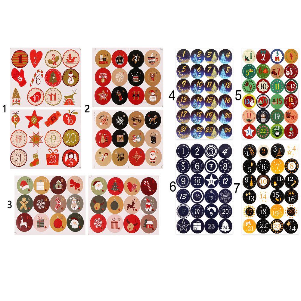 Weihnachtsdekoration Selbstklebend Adventskalender Zahl Papieraufkleber Verpackungsetiketten Weihnachtsetikett
