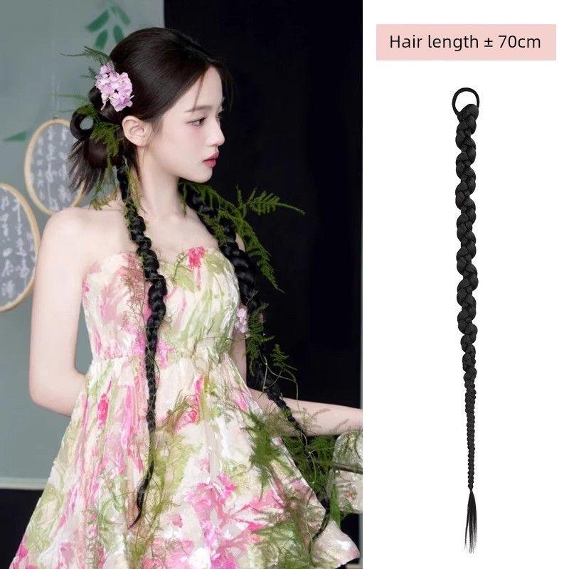 

Новая китайская коса парик женский ручной работы косички «рыбий хвост» моделирование свадебного платья скрученная коса лента конский хвост Wen Wan Twisted Braid [Dark Brown-Single]]