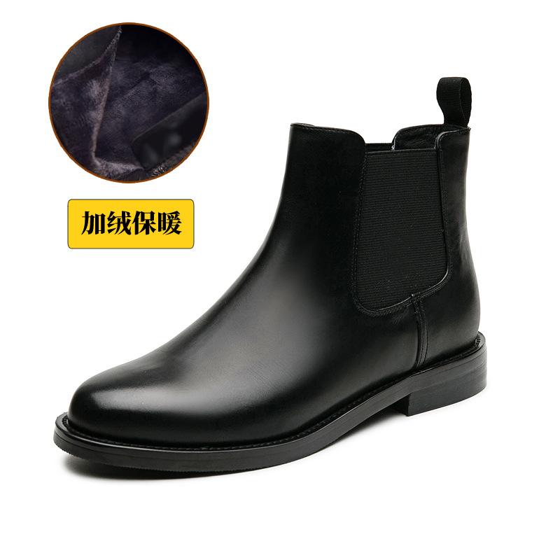 Chelsea short boots women's new winter velvet cotton shoes versatile flat-soled Martin boots women's fashion British style