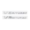ABS Car Badge Rear Trunk Letters Emblem Sticker Decoration for V8 BITURBO CLA35 G350d GLE63 W140 W177 W213 (Old-Gloss Black)
