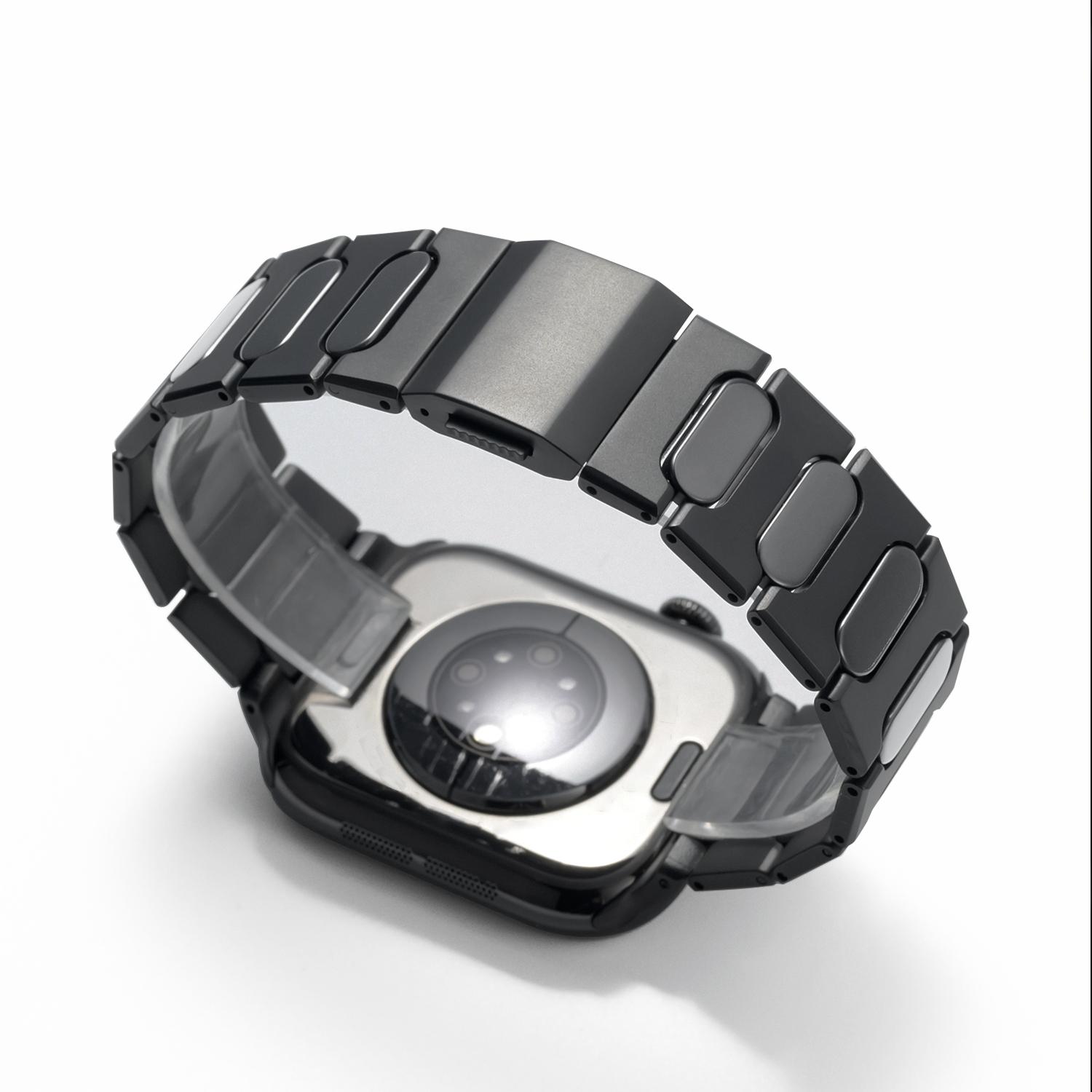 

MEN Titanium Band for Apple Watch Ultra 2 1 Band 49mm Series 10 9 8 7 6 SE 5 Strap for IWatch 46mm 44mm 45mm Business Wristband 49mm 46mm 45mm 44mm чорний