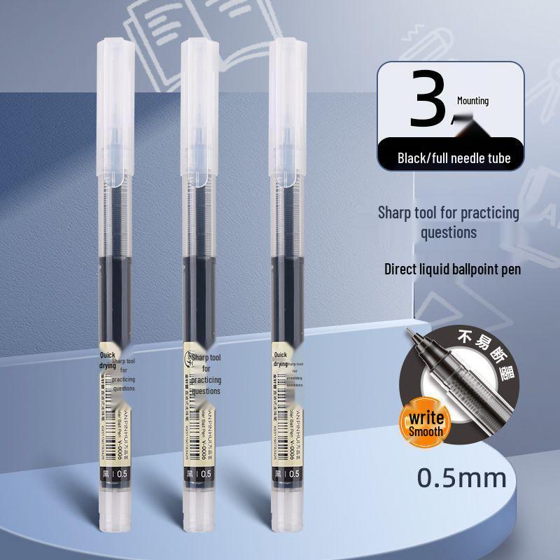 V-0006 Black-Red Large Capacity 0.5mm Rollerball Pen for Students 0.5mm