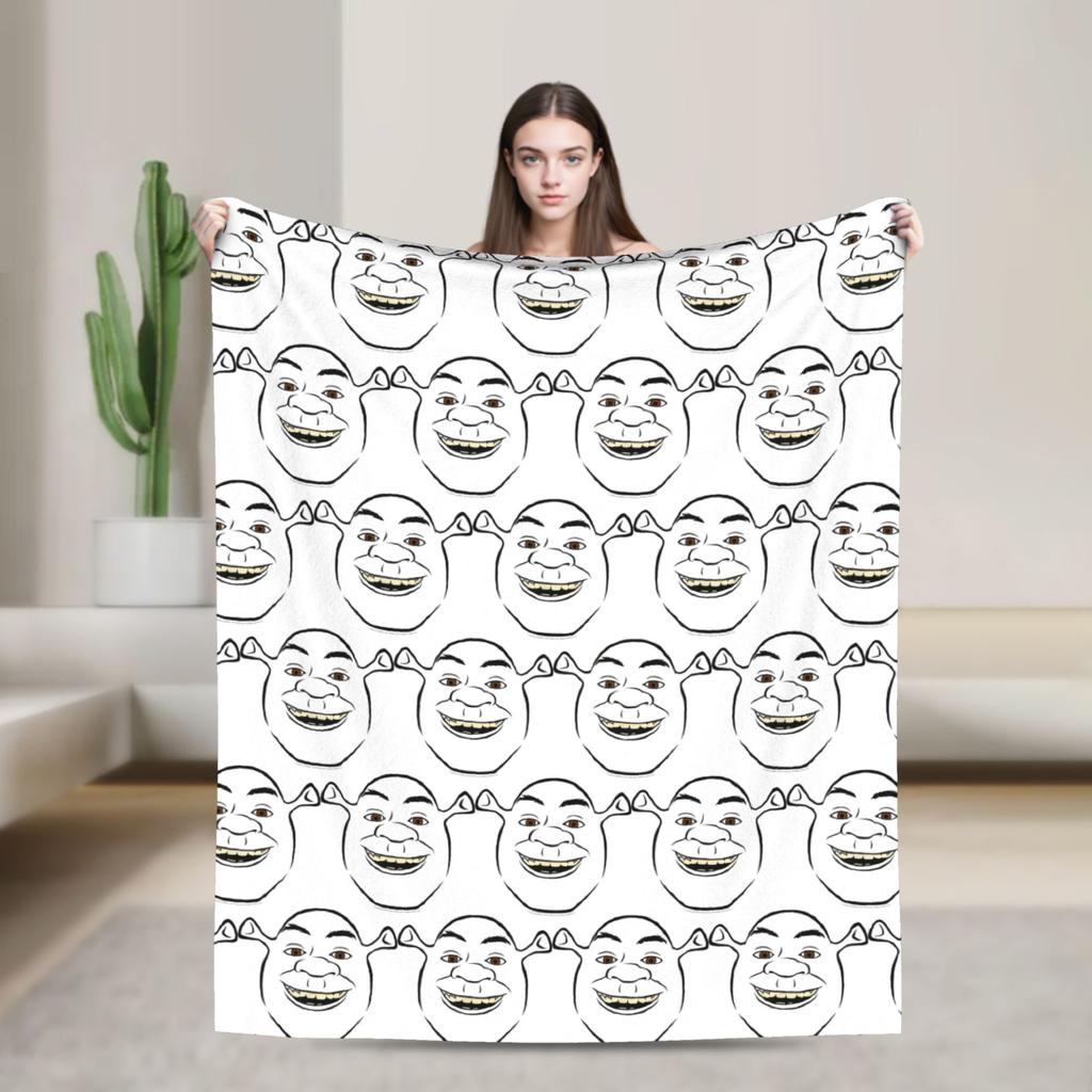 Shreks Donkey Cartoon Movie Blanket Fleece Spring/Autumn Multifunction Lightweight Throw Blanket for Bed Car Rug Piece