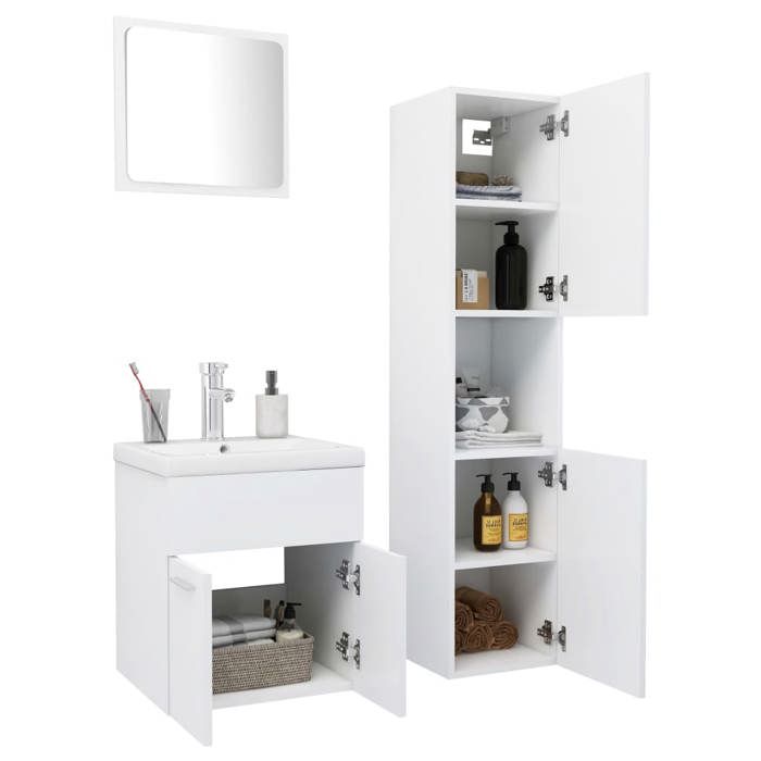 VidaXL Sink Cabinet with Integrated Sink Bathroom Cupboard Storage Unit Storage Cabinet Toilet 3071396