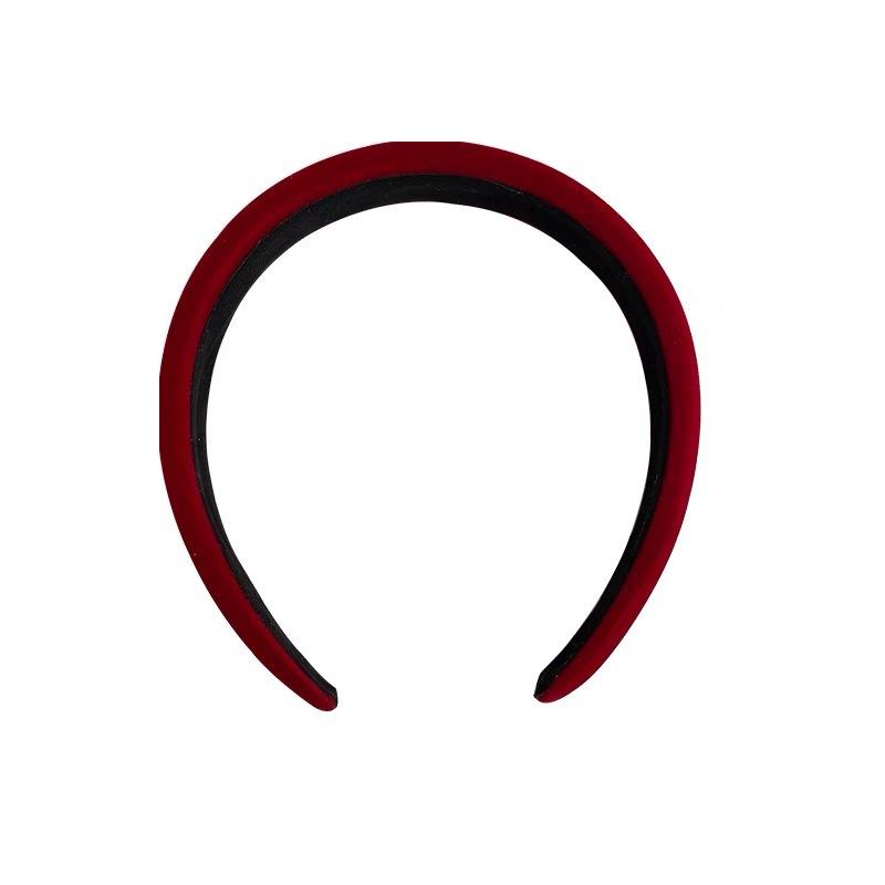 Red headband for women, wide-brimmed, hair-pressing, face-washing headband, high-end, stylish, fashionable headwear, hairpin headband