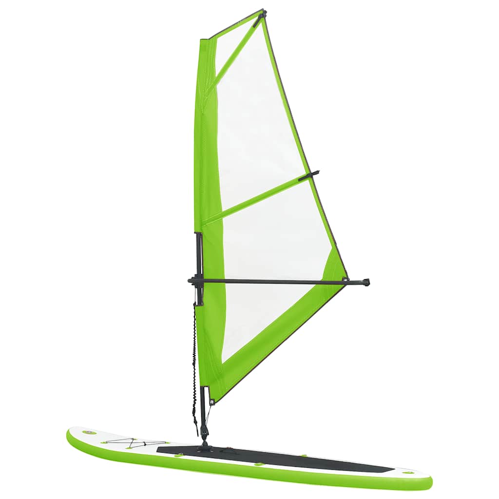 Inflatable SUP Board with Sail Set Green and White