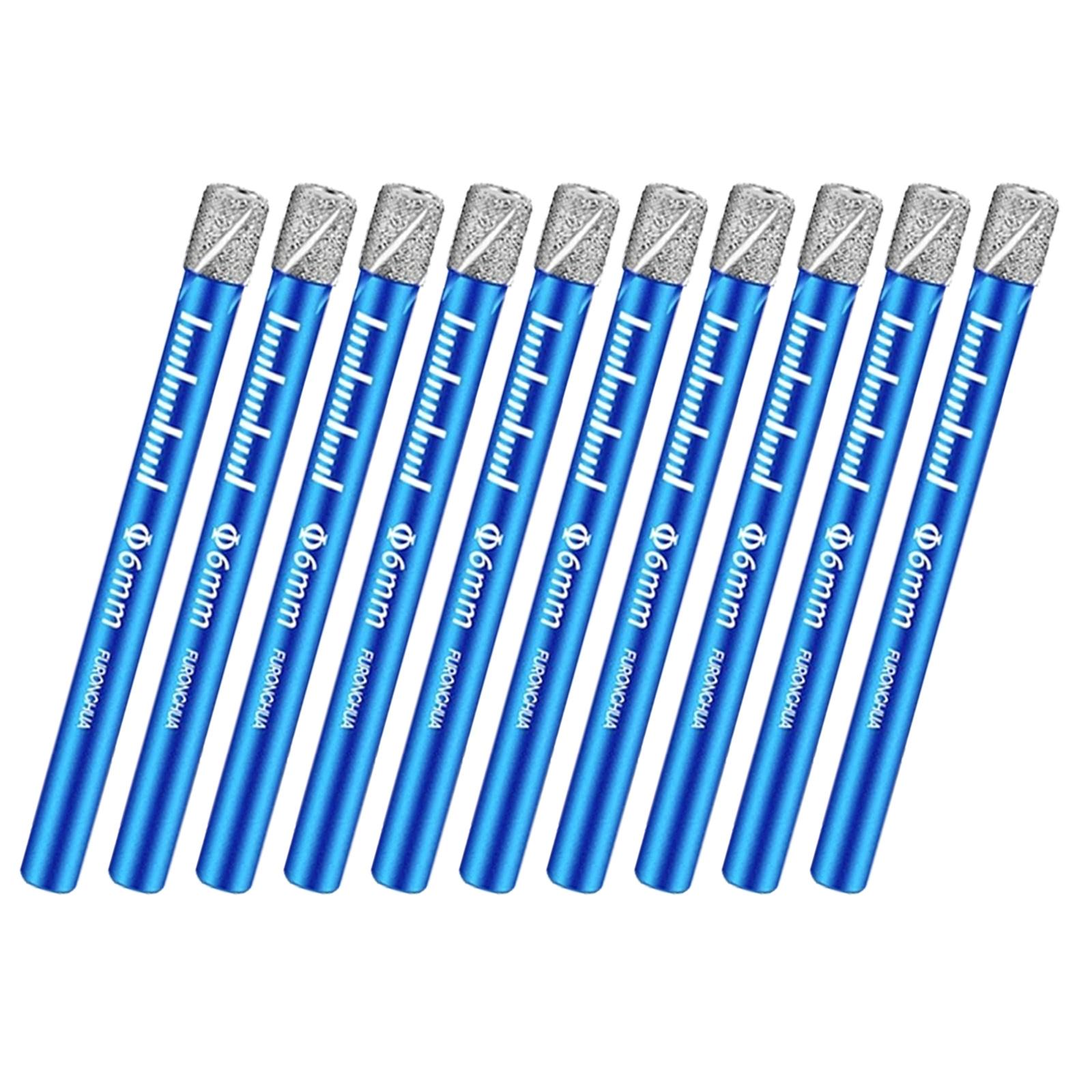 

10pcs Brazed Diamonds Tile Drill Bit Set Quick Changes Round Shank for Ceramic Porcelain Stone Granite Marble Dry Drill