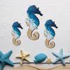 3 Pcs Wood Seahorse Nautical Wall Decor Vintage Sea Life Wall Art Ocean Coastal Lake House Hanging Decoration for Living Room Bedroom