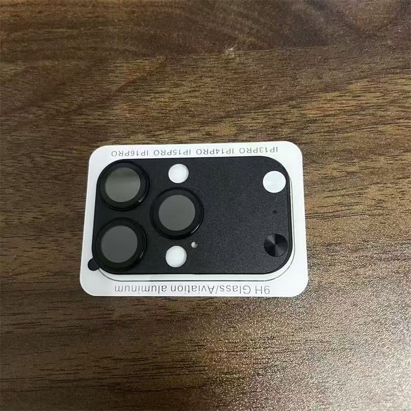 Protection d'objectif d'appareil photo blindée HD 9H pour 13 14 15 16 Pro Max Film en Verre Trempé pour Objectif Coque Capuchon 16 Pro Max Devient 17 Pro Max For iPhone 16Pro noir