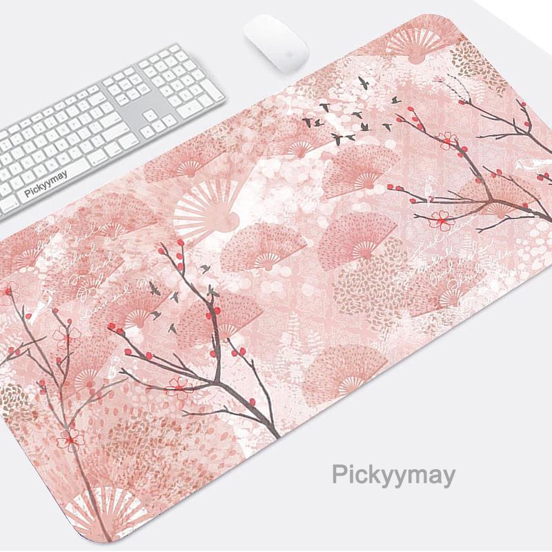 Pink Mousepads Cute Mousepad Kawaii Bunny Large Mouse Mat Office Desk Pads NonSlip Rubber Mouse Pad Big Keyboard Mats
