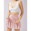 Solid Color High Waisted Lace up Skirt Women's Pure Color High Waist Shoelace Skirt