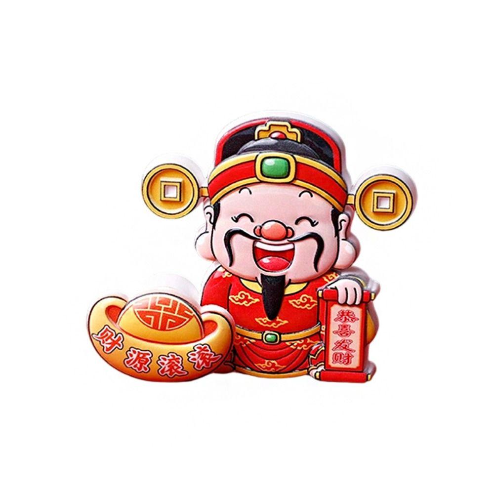 Rotatable New Year Magnetic Sticker Cartoon Maneki Neko 3D Refrigerator Magnets Reusable Cute Refrigerator Decorative Magnet